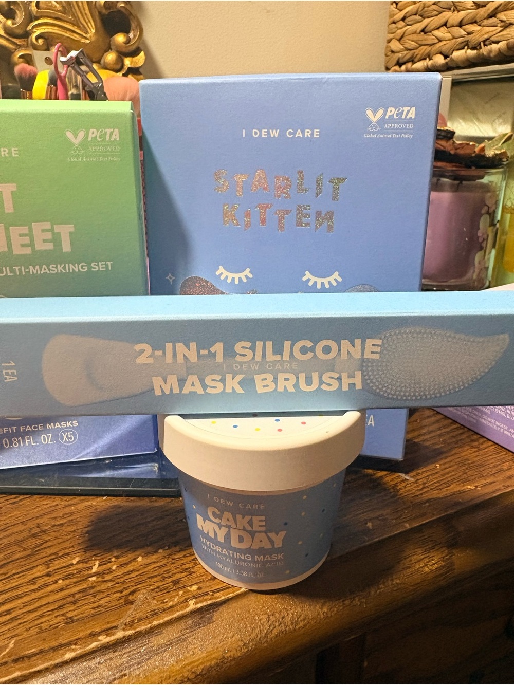 I Dew Care Starlit Kitten & Cake My Day Hydrating Mask Set - Blue